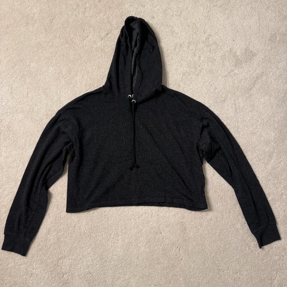 Dark Grey Cropped Hoodie